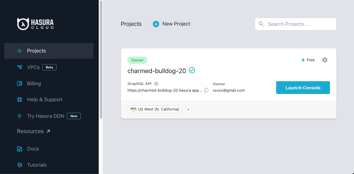 Hasura Launch Console